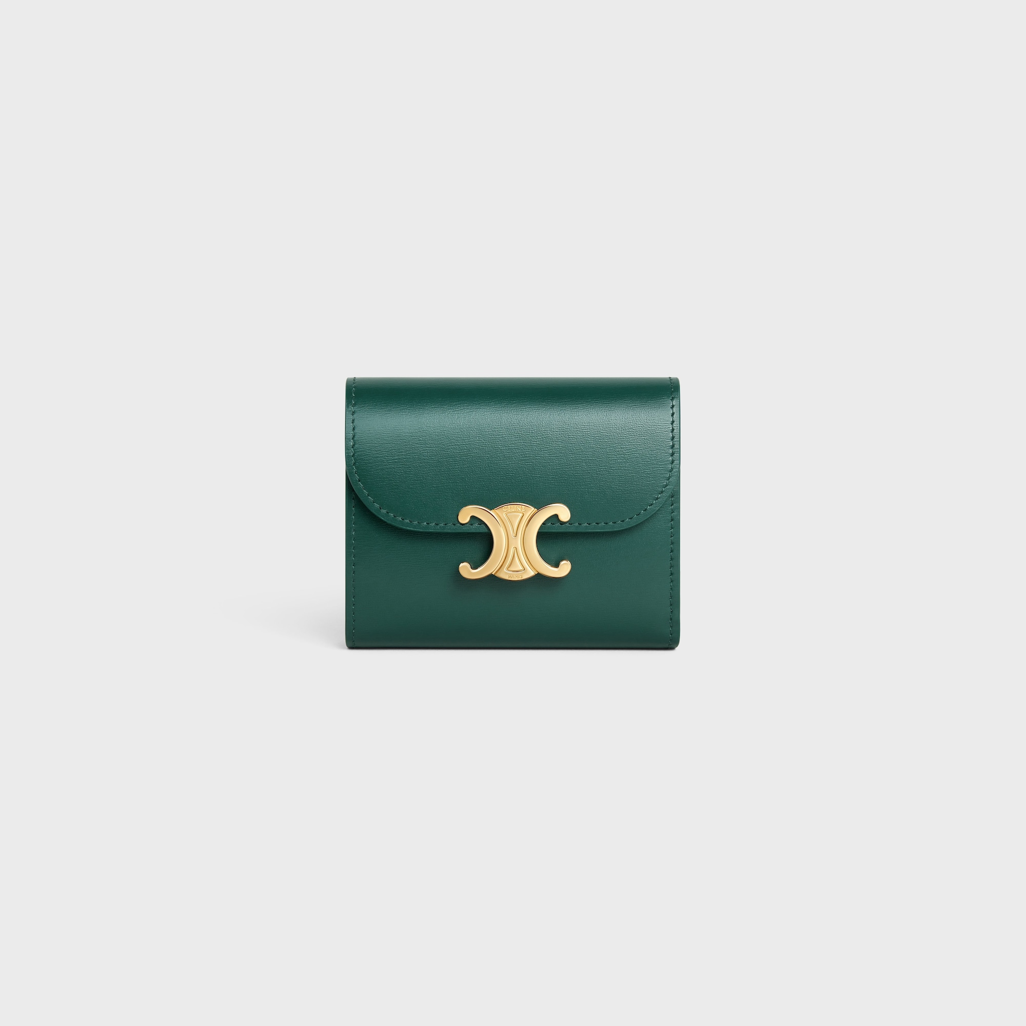 SMALL FLAP WALLER TRIOMPHE IN SHINY CALFSKIN AMAZONE - Image 1